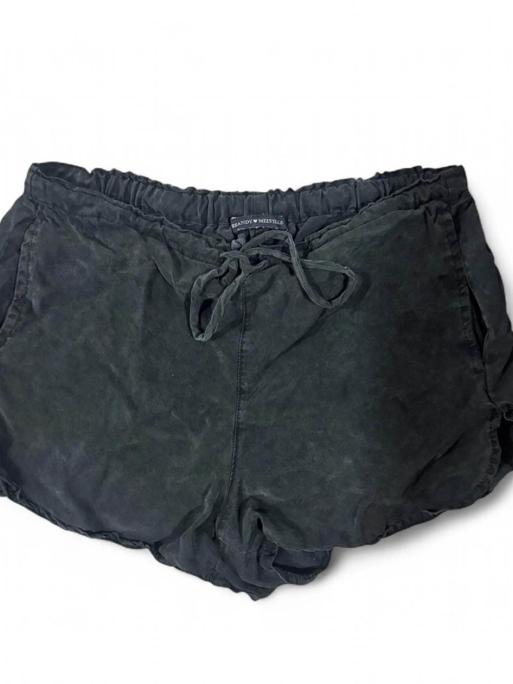 Brandy Melville NWOT 90s washed black drawstring flowy shorts w pockets